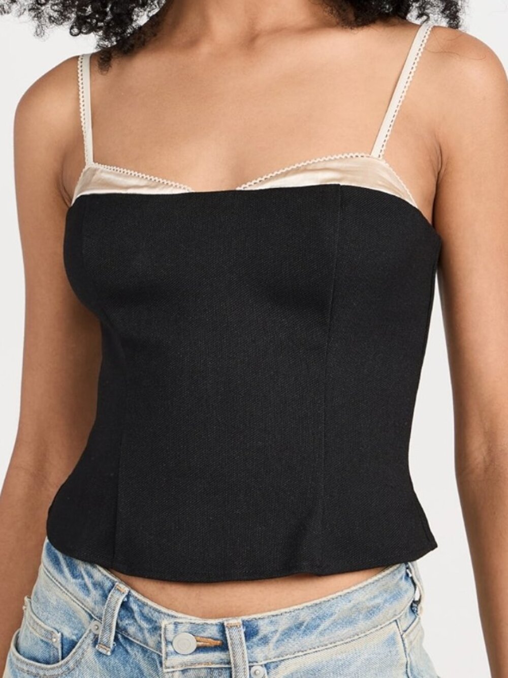 Reformation Melanie Top Black Corset Cami Balletcore Coquette 8